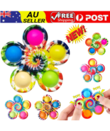 Tie Dye Fidget Spinner Push Popper Bubble Pop Finger Toy Stress & Anxiety Relief - $3.70 - $5.50