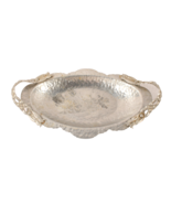 Vintage Hand Hammered Oval Tulip Serving Tray 1950’s By Rodney Kent - $241.14 MXN
