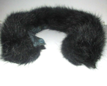 faux FUR COLLAR black/dark blue 28" long 4-5" diameter  (sew rm bx 9) - $5.40