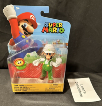 Super Mario Jakks Pacific 4&quot; Fire Luigi collectible action figure Nintendo toy - £27.10 GBP