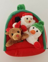 Unipak 4 piece Christmas Plush Set -Santa&#39;s House Tote -  Reindeer Santa... - $15.89