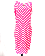 Talbots Easy Pink-White Striped Sleeveless Shift Dress Womens size M - £31.50 GBP
