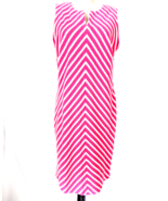 Talbots Easy Pink-White Striped Sleeveless Shift Dress Womens size M - £31.50 GBP
