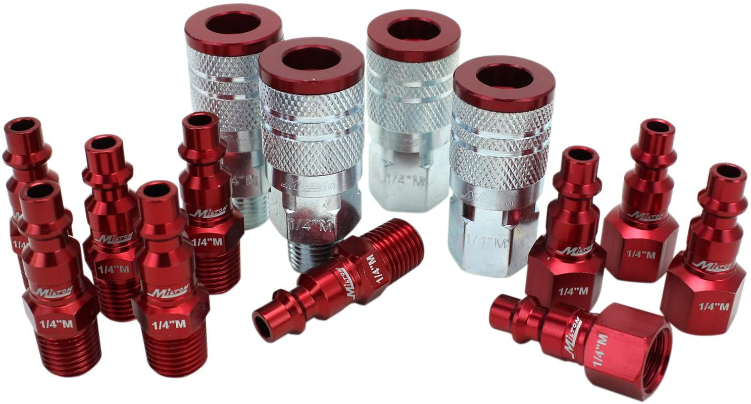 Primary image for Coupler & Plug Kit M-Style Red 1/4" NPT 14-Piece NEW
