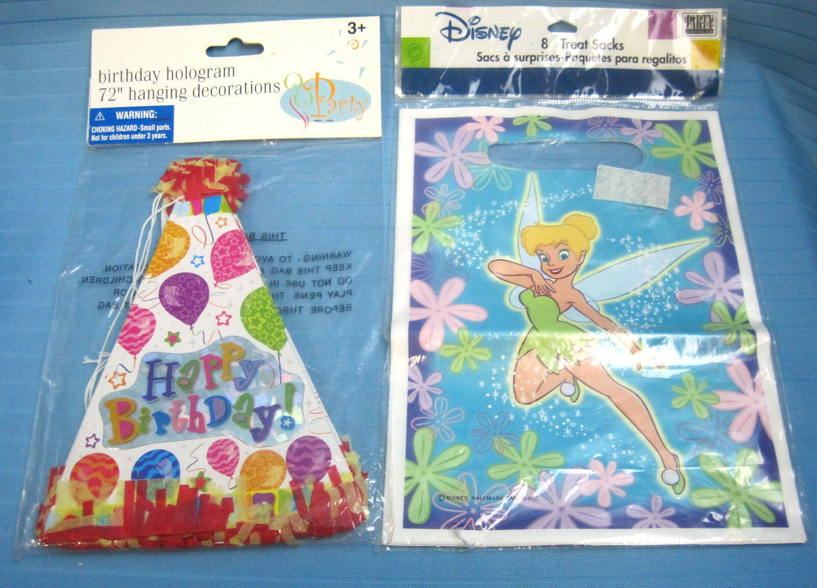 Disney Tinker Bell Party Loot Bags & Happy Birthday Party Hats 72" Decoration - $9.95
