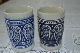 Pair of Salt Glazed Stoneware Cups by Gerz, 4-1/8” Tall, W Germany - £15.71 GBP