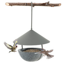 Metal Hanging Bird Feeder and Bath with Weatherproof Dome - Color: Natural - £82.59 GBP