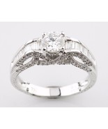1.08 Carat Round Diamond Solitaire 18k White Gold Engagement Ring Size 6 - €4.285,89 EUR