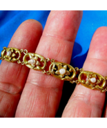Antique Art Nouveau Bracelet Solid 15k Gold Deco Statement 2 tone Links ... - $84,425.88 MXN