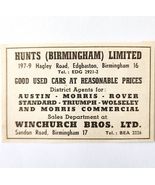 1954 Hunts Limited England Car Dealership Advertisement Import Automobil... - €17,04 EUR