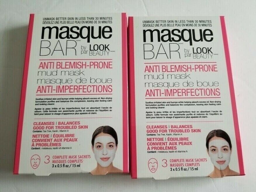 2 PACK OF Masque Bar Anti-Blemish Mud Mask, 3 Mask Sachets by Look Beauty - £3.90 GBP