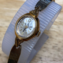 VTG Helbros Watch Manual Wind Women 17 Jewels Gold Tone Oval Mesh Band Cocktail - £21.17 GBP