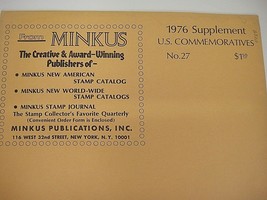 Minkus 1976 U.S. Commemoratives Stamp Album Supplement #27 NOS - £4.47 GBP