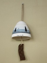 Bell Wind Chime TAOS New Mexico Pottery Hand Painted &amp; Hammered Copper Sail - £11.19 GBP