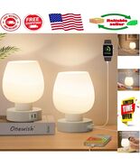 Modern Small Table Lamps with White Glass Shade &amp; 3-Way Dimmer Functiona... - $139.87 CAD