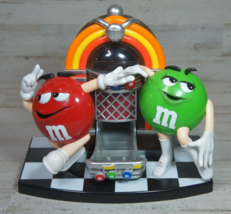 M&M Jukebox Candy Mechanical Dispenser Red Green Dancing Diner - $10.81