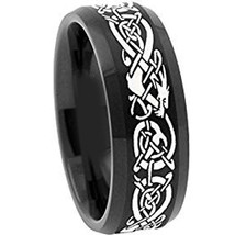 COI Black Tungsten Carbide Dragon Wedding Ring - TG4488AA  - £31.45 GBP