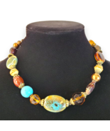 VTG Premier Designs Treasure Hunt Chunky Beaded Necklace, Earth Tones, 16&quot; - €21,61 EUR