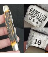 vintage Camillus pocket knife 19 USA two blade Muskrat staglon 1960s 1970s - $109.99