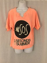 Women&#39;s orange cotton short sleeve 5 Seconds of Summer crop top T-shirt ... - £11.31 GBP