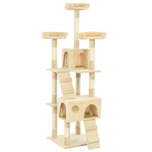 Cat Tree with Sisal Scratching Posts 170 cm Beige - £66.89 GBP