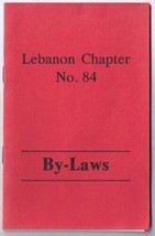 Masonic Lodge Lebanon Ontario Chapter No 84 By-Laws 1986 - $3.60
