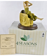 4 Seasons Woman Spring Seated Collectible (Hand Painted Sculpture) Porcelain COA - $80.00
