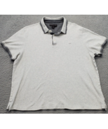 Michael Kors Polo Shirt Men XL Gray Soft Short Sleeve Slit Collared Butt... - $18.49