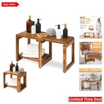 Versatile 29-Inch Shower Stool: Waterproof Acacia Wood Bath Seat for Sen... - $153.40