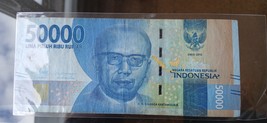 Indonesia 2016 50000 Rupiah Banknote - tel ser # Auth CIRC sec thread &amp; ... - $7.25
