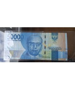 Indonesia 2016 50000 Rupiah Banknote - tel ser # Auth CIRC sec thread &amp; ... - $135.90 MXN