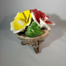 Italian Porcelain Rose Flower Bouquet by Capodimonte Italy Vintage - $58.04