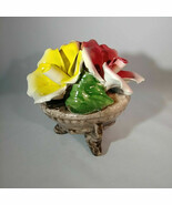 Italian Porcelain Rose Flower Bouquet by Capodimonte Italy Vintage - $79.38 CAD