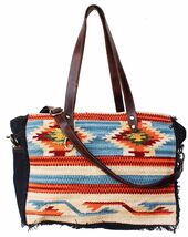 Challenger Women Canvas Handwoven Brown Leather Handbag Tote Purse 17RT2110 - $49.99