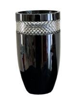 Waterford Crystal John Rocha Black 12&quot; Tall Cut Cased Crystal Vase - £347.72 GBP