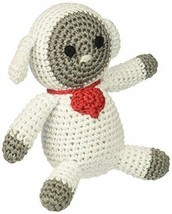 Knit Knacks Fleece the Lamb Organic Cotton Small Dog Toy - Teeth Cleaning - £11.89 GBP