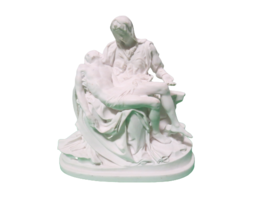 Italian Clay Sculpture Replica  Michelangelos Pieta Mary &amp; Jesus 5&quot;T Cer... - $94.05