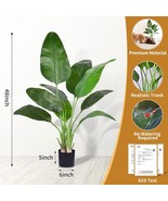 Aphighjoy Artificial Bird of Paradise Plant 4 Ft Faux Palm Tree Plant in... - $33.65
