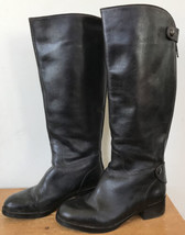 Joan David Black Leather Knee High Zip Up Riding Campus Equine Style Boo... - $79.99