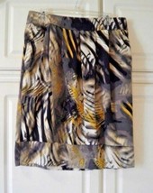New 5th Womens Sz L Black Yellow Skirt Retails $36 Animal Print Business... - $188.27 MXN
