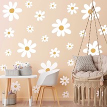 12 Sheets Daisy Wall Decals White Flower Wall Stickers Big Daisy Wall Stickers P - £25.30 GBP