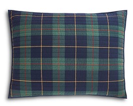 Martha Stewart Navy Plaid 100% Cotton Flannel Pillow Sham, Standard or King - £47.89 GBP