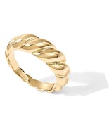 14K Gold Plated Croissant Dome Ring | Twisted Braided - $45.86