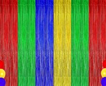 Blue Red Green Yellow Party Decorations, Blue Red Green Yellow Foil Frin... - £20.71 GBP