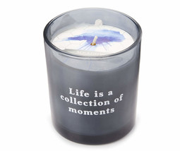 NEW &quot;Life is a collection of moments&quot; Meadow Rain Scented Jar Candle 11 oz gray - £3.87 GBP