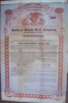 Hubbard - Kivett - Reid Co $200 Bond - 1929 - Old Rare Vintage Stock Certificate - £40.12 GBP