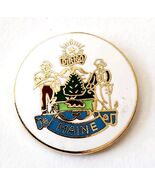 1980s Maine Official State Seal Pin Dirigo Farmer Seaman Enamel Filled V... - €17,16 EUR