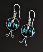 Turquoise earrings, Simple Turquoise Earrings, Dangle earrings, drop (E199) - £6.42 GBP