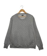 J. Peterman Quilted Sweatshirt Mens XL Gray Crewneck Pullover Pocket Cotton - $39.59
