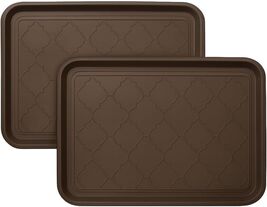 2 Pack Brown Boot Trays 16.5"x12.5" Waterproof Shoe Mats Floor Protectors - $16.82